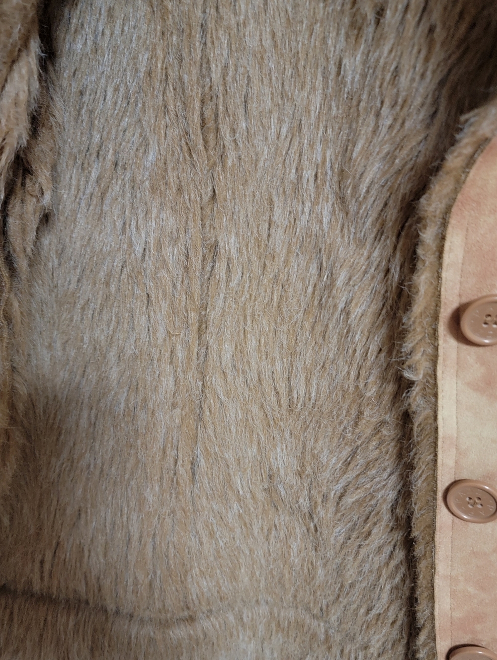 Paparazzi Tan/Brown Faux Shearling Trim Suede Jacket - Picture 3 of 5